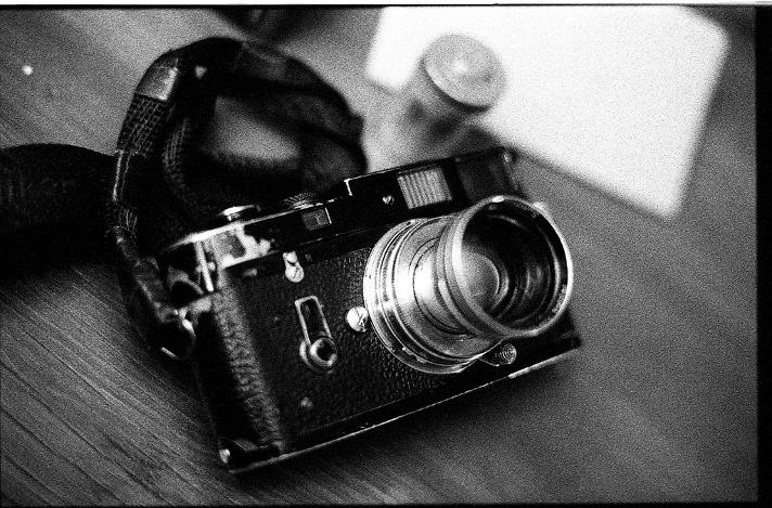 James Mignogna's Leica M4 and Summitar brassed black chrome vintage  black and white film photography