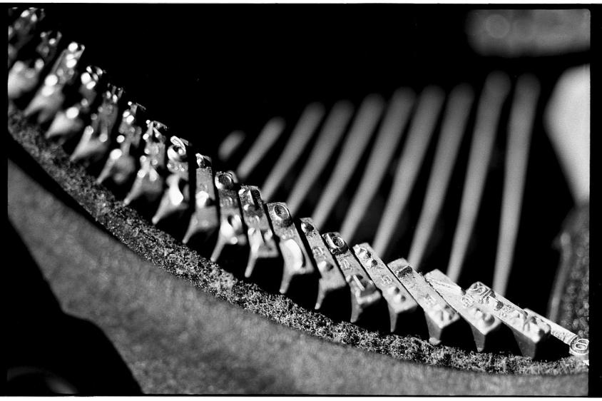 black and white film photography typewriter