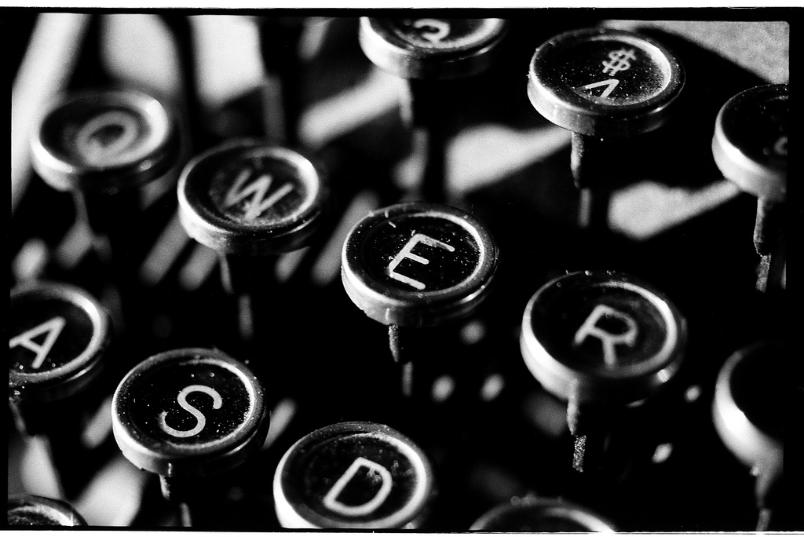 1930's Underwood Typewriter Macro Kodak Tri-X black and white film photography